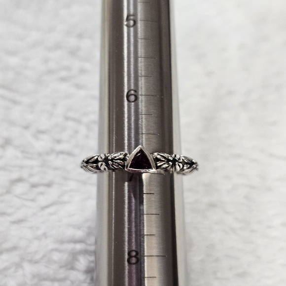 Stephen Dweck Diamonds Rhodolite Garnet Florette Ring - Picture 13 of 14